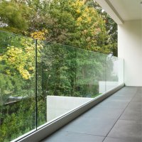 GLASSLOC frameless glass balustrade channel system with no handrail - floor mounted and fascia fix options - domestic and commercial use